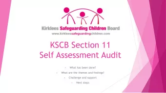 KSCB Section 11  Self Assessment Audit  What has been done?    What are the themes and findings?