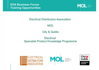 EDA Business Forum  Training Opportunities  Electrical Distributors Association  MOL  City &amp;