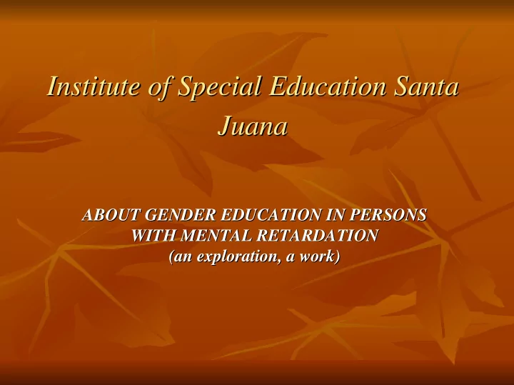 institute of special education santa institute of special