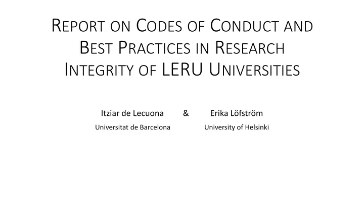 the aim of the report