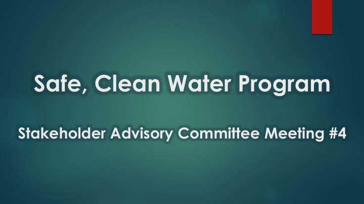 safe clean water program
