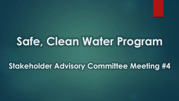 safe clean water program