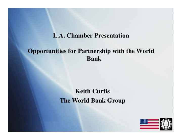 l a chamber presentation opportunities for partnership