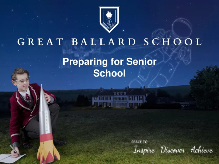 preparing for senior school why have this meeting