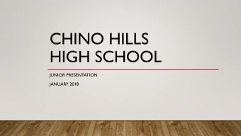 HIGH SCHOOL  JUNIOR PRESENTATION  JANUARY 2018  REMIND  TEXT to 81010    AGENDA  College