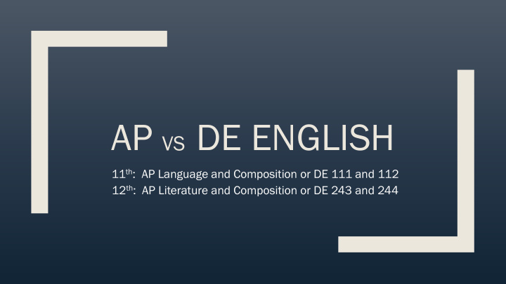 ap vs de english