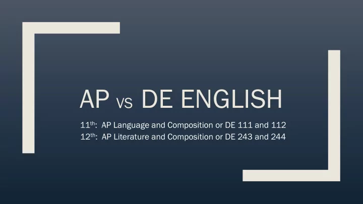 ap vs de english