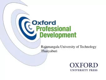 Rajamangala University of Technology  Thanyaburi  The Oxford Online Placement Test OOPT and