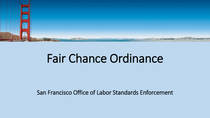 fair chance ordinance