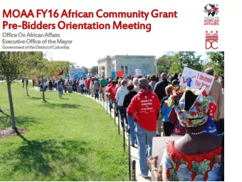 MOAA FY16 African Community Grant  Pre-Bidders Orientation Meeting  Office On African Affairs