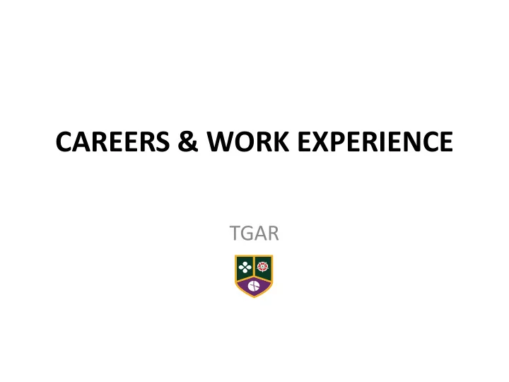 careers work experience