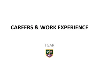 CAREERS &amp; WORK EXPERIENCE  TGAR  CAREERS  Careers, Information, Advice and Guidance  (CEIAG)
