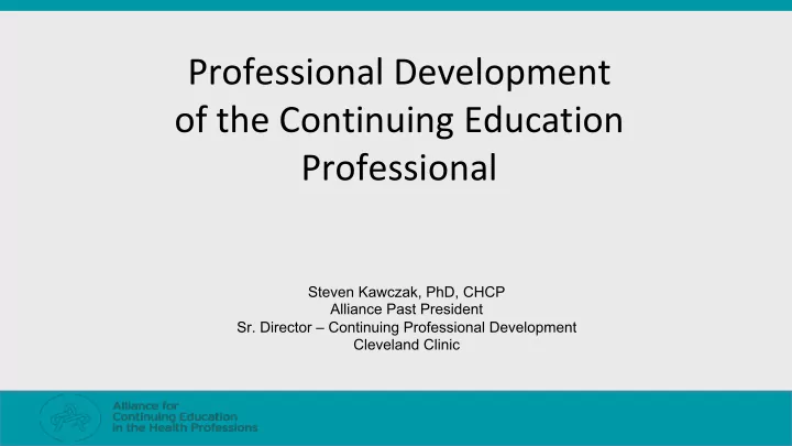 professional development of the continuing education