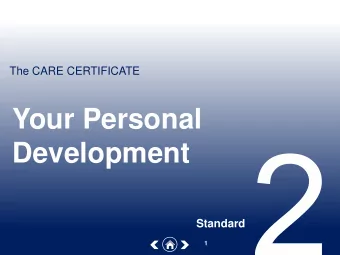 Your Personal  Development  Standard  1  Learning outcomes  2.1 Agree a personal development plan
