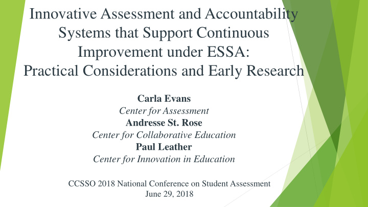 innovative assessment and accountability