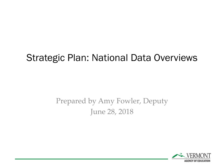 strategic plan national data overviews