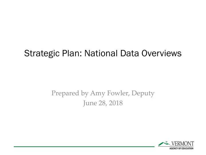 strategic plan national data overviews