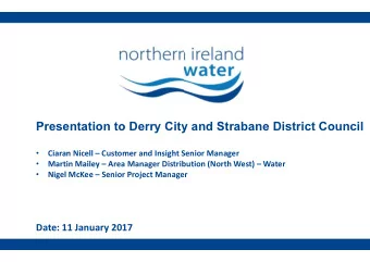 Presentation to Derry City  Presentation to Derry City  y and Strabane District Council  y and