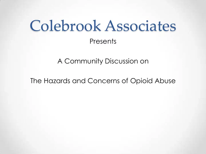 colebrook associates