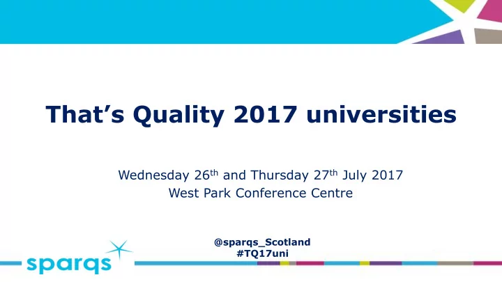that s quality 2017 universities
