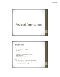 revised curriculum