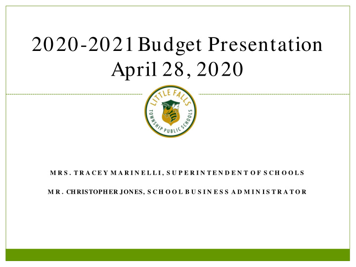 2020 2021 budget presentation april 28 2020
