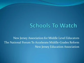 New Jersey Association for Middle Level Educators  The National Forum To Accelerate Middle-Grades