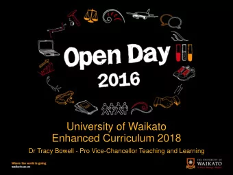 Enhanced Curriculum 2018  Dr Tracy Bowell - Pro Vice-Chancellor Teaching and Learning  1