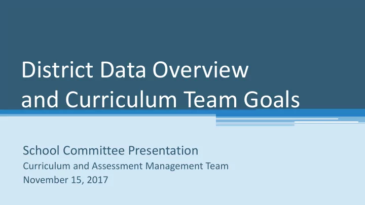 district data overview