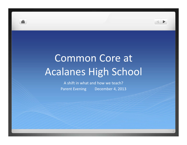 common core at acalanes high school
