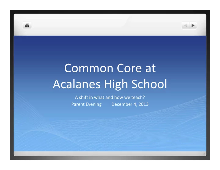 common core at acalanes high school