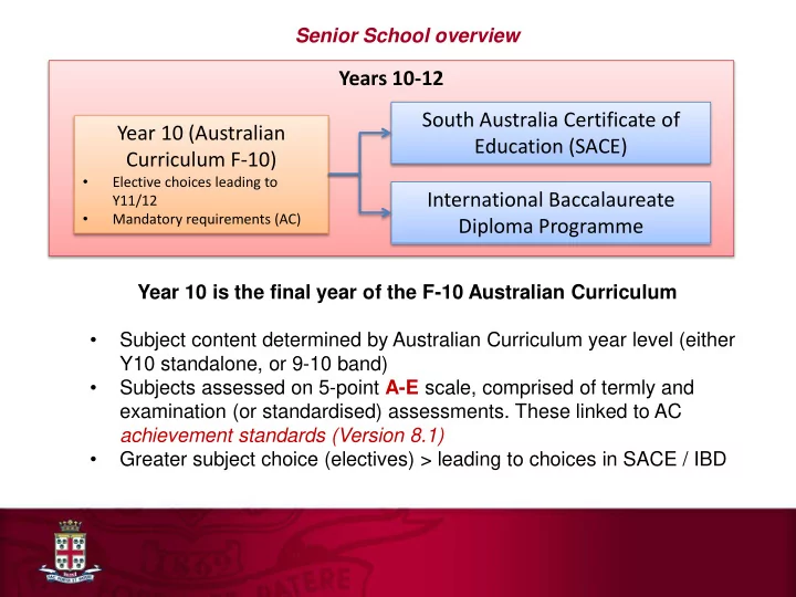 years 10 12 south australia certificate of year 10