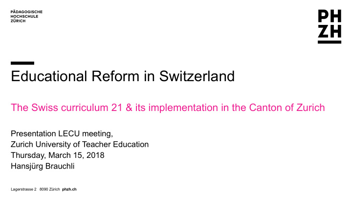 educational reform in switzerland