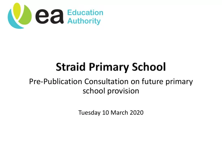 pre publication consultation on future primary school