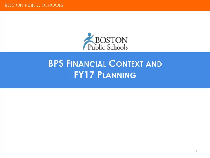bps f inancial c ontext and