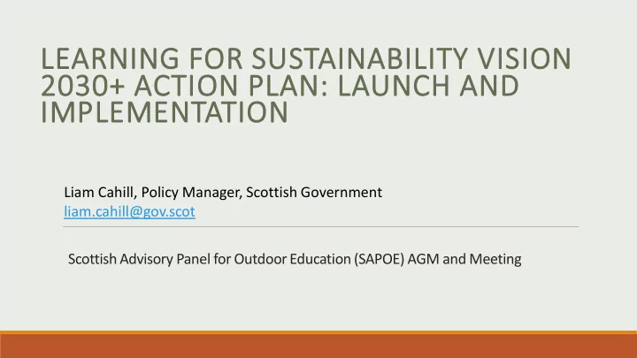 learning for sustainability vision