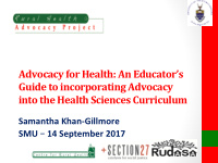 advocacy for health an educator s guide to incorporating