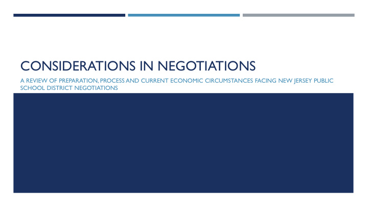considerations in negotiations