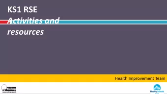 KS1 RSE  Activities and  resources  Health Improvement Team  Meet the team  The Health Improvement