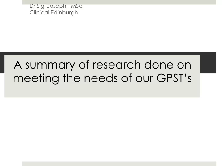a summary of research done on