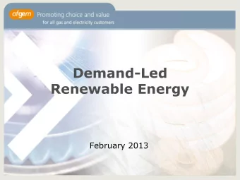 Renewable Energy  February 2013 Party concerned Identified problem  Renewable  Renewable generators