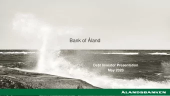 Bank of land  Debt Investor Presentation  May 2020  Table of Contents  1. Bank of land in Brief