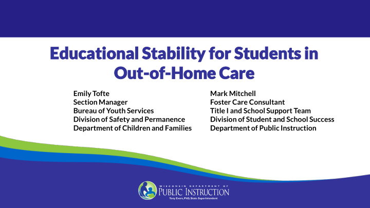 educat educatio ional al stability stability for for
