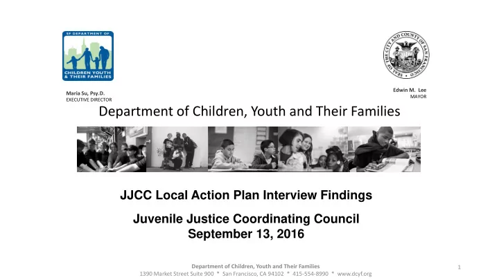 department of children youth and their families