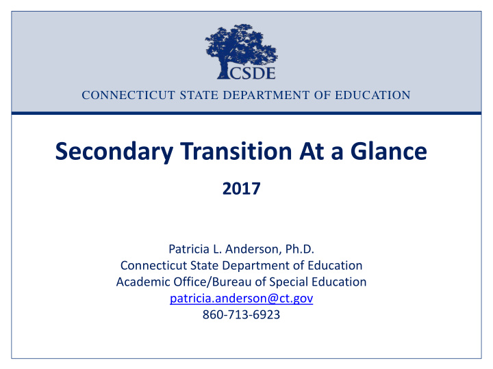 secondary transition at a glance