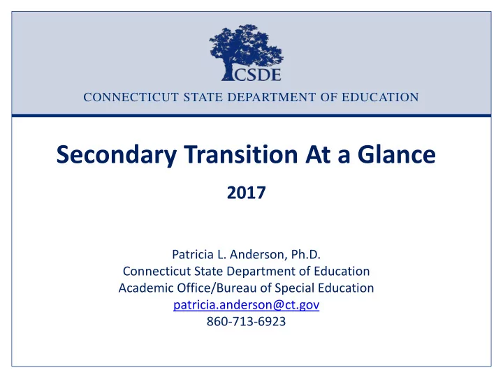 secondary transition at a glance