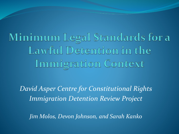 immigration detention review project