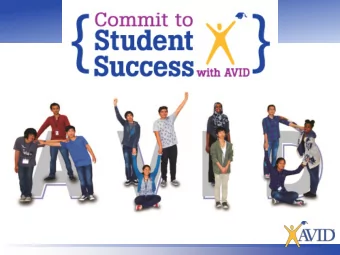 Wha  hat  t is  is AVID?  VID?  A schoolwide college readiness system  A structured approach