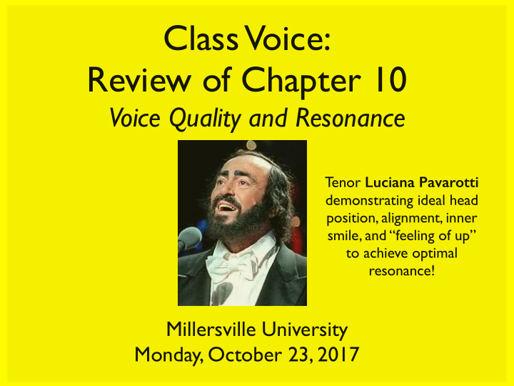 class voice review of chapter 10