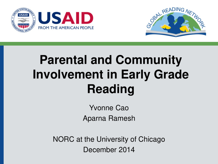 parental and community involvement in early grade reading